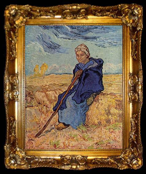 framed  Vincent Van Gogh Die Hirtin, ta009-2